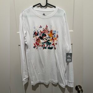 Disney White Long Sleeve T-Shirt with Mickey Mouse